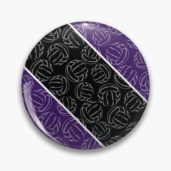 Item preview, Line art volleyballs on angled color blocks - purple & black  designed and sold by katzdzynes.