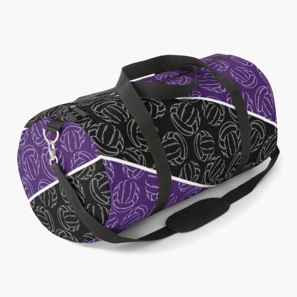 Item preview, Line art volleyballs on angled color blocks - purple & black designed and sold by katzdzynes.