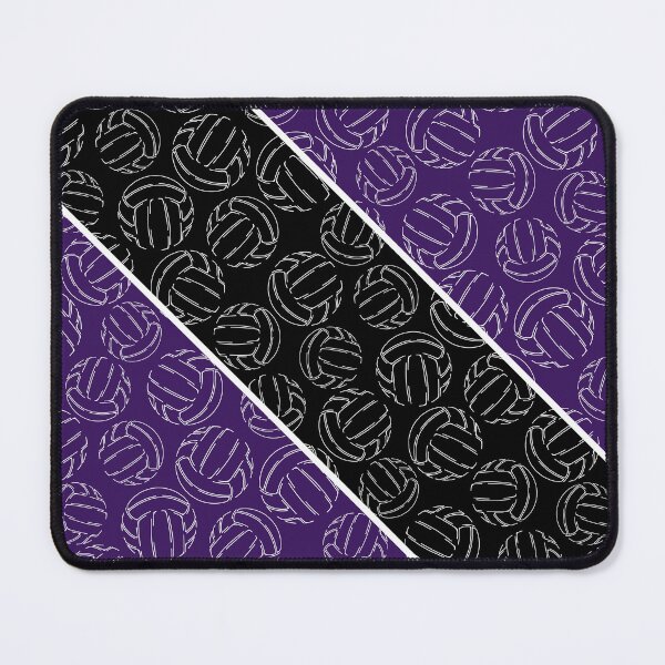 Item preview, Line art volleyballs on angled color blocks - purple & black  designed and sold by katzdzynes.