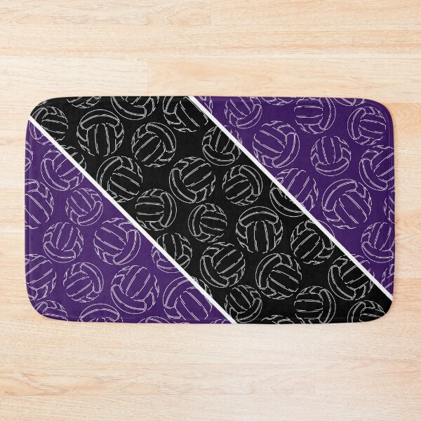 Item preview, Line art volleyballs on angled color blocks - purple & black  designed and sold by katzdzynes.