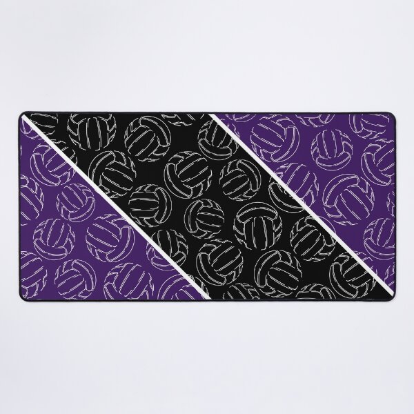 Item preview, Line art volleyballs on angled color blocks - purple & black  designed and sold by katzdzynes.