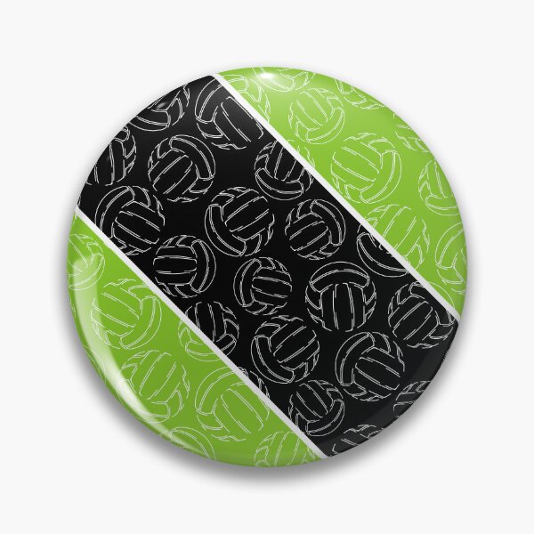 Item preview, Line art volleyballs on angled color blocks - bright green & black  designed and sold by katzdzynes.