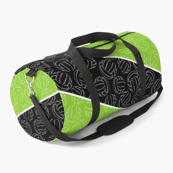Item preview, Line art volleyballs on angled color blocks - bright green & black designed and sold by katzdzynes.