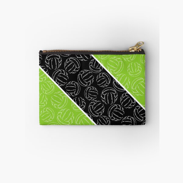 Item preview, Line art volleyballs on angled color blocks - bright green & black  designed and sold by katzdzynes.
