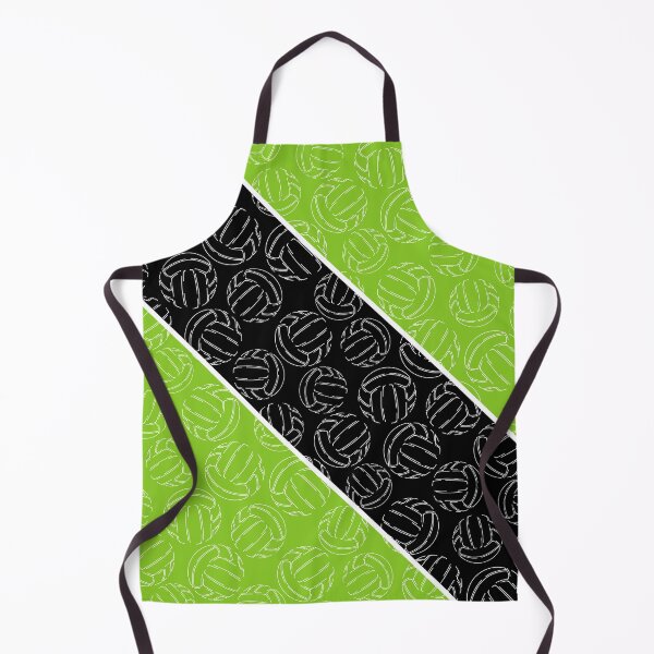 Item preview, Line art volleyballs on angled color blocks - bright green & black designed and sold by katzdzynes.