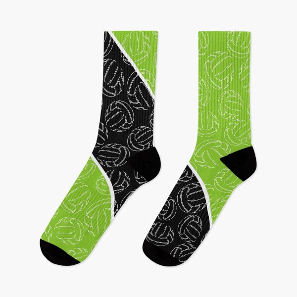 Item preview, Line art volleyballs on angled color blocks - bright green & black  designed and sold by katzdzynes.