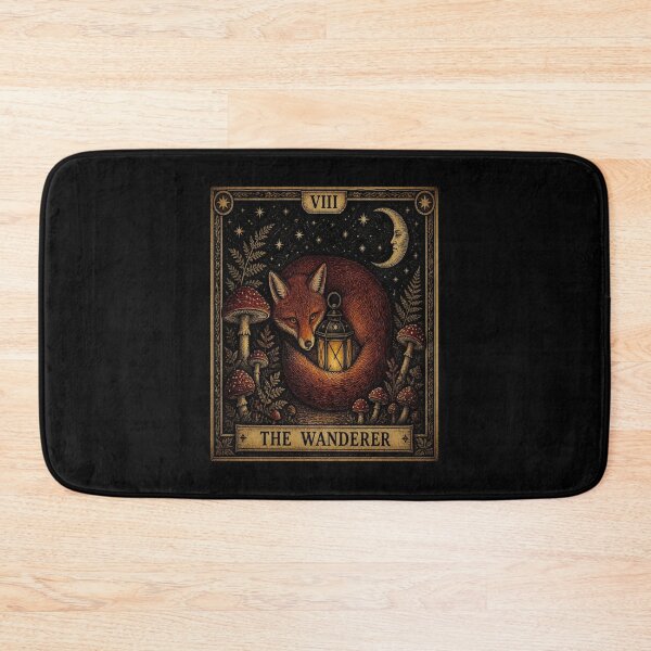 Item preview, The Wanderer Fox Tarot Card Woodcut designed and sold by creativerooney.