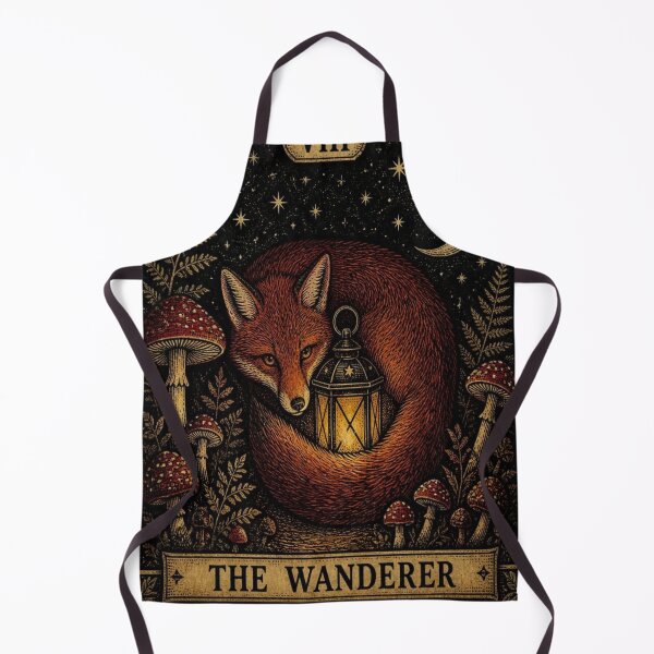Item preview, The Wanderer Fox Tarot Card Woodcut designed and sold by creativerooney.