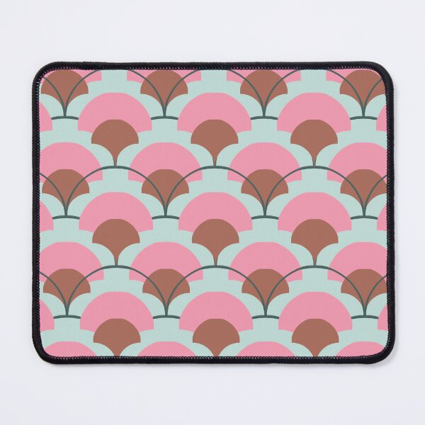 Item preview, Retro fan pattern in pink, terracotta & mint – Art Deco geometry designed and sold by soulthreads.pattern.