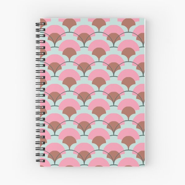 Item preview, Retro fan pattern in pink, terracotta & mint – Art Deco geometry designed and sold by soulthreads.pattern.