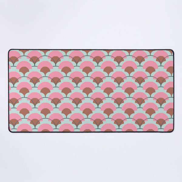 Item preview, Retro fan pattern in pink, terracotta & mint – Art Deco geometry designed and sold by soulthreads.pattern.