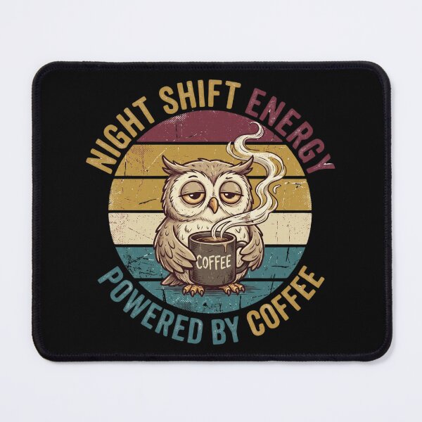 Item preview,  Night Shift Owl Coffee – Powered by Coffee Vintage Design designed and sold by TeeStyle.mr.