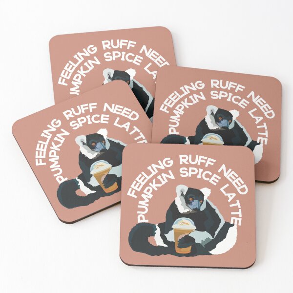 Item preview, Black and White Ruffed Lemur, Pumpkin Spiced Latte  designed and sold by PrettylittlepastelUk.