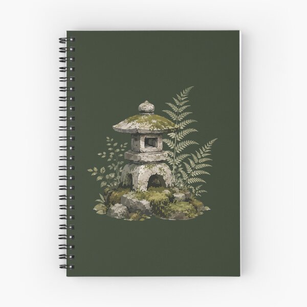Item preview, Moss-Covered Japanese Stone Lantern in a Botanical Garden designed and sold by SimplePoDesign.