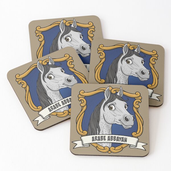 Item preview, The caricature of the Abbayan Arabian horse in a coat of arms designed and sold by Cheval-de-coeur.