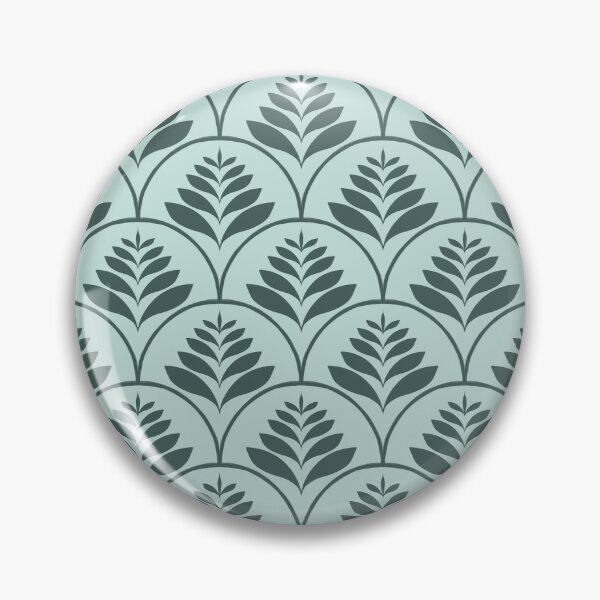 Item preview, Botanical Art Deco pattern in mint & petrol – Geometric leaves designed and sold by soulthreads.pattern.