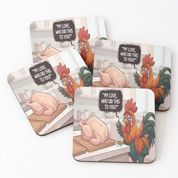 Item preview, Funny Crying Rooster and Whole Chicken Kitchen Humor designed and sold by AfresStudio.