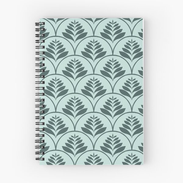 Item preview, Botanical Art Deco pattern in mint & petrol – Geometric leaves designed and sold by soulthreads.pattern.