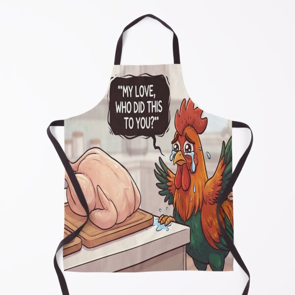 Item preview, Funny Crying Rooster and Whole Chicken Kitchen Humor designed and sold by AfresStudio.