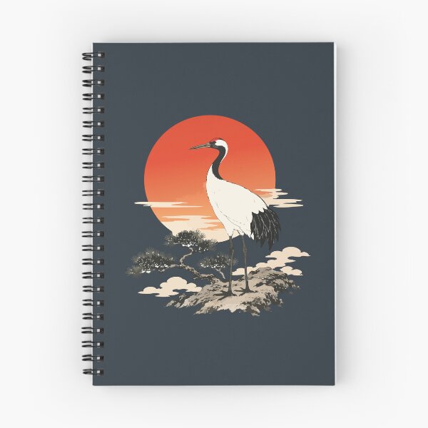 Item preview, Japanese Red-Crowned Crane with Pine and Red Sun designed and sold by SimplePoDesign.