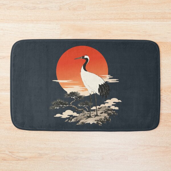 Item preview, Japanese Red-Crowned Crane with Pine and Red Sun designed and sold by SimplePoDesign.