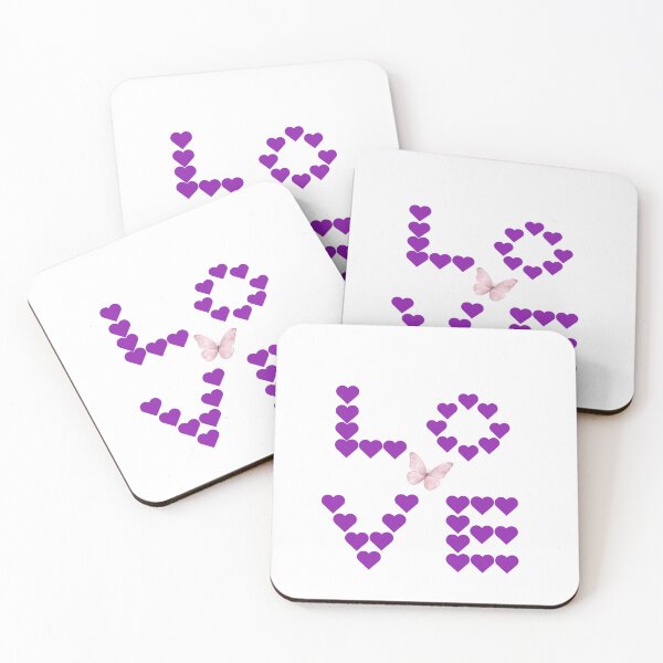 Item preview, Purple Hearts Love with Butterfly designed and sold by MissLotusStudio.