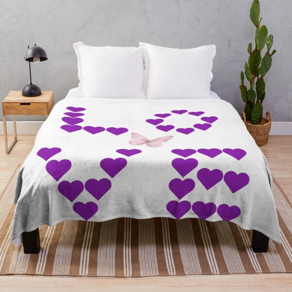 Item preview, Purple Hearts Love with Butterfly designed and sold by MissLotusStudio.