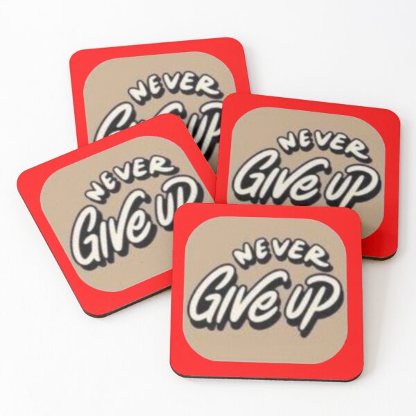 Item preview, Never Give Up Warm Tan Cursive Quote Sticker designed and sold by Scro-Ciob-Shop.