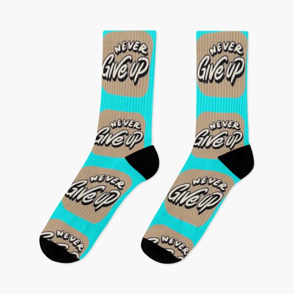 Item preview, Never Give Up Warm Tan Cursive Quote Sticker designed and sold by Scro-Ciob-Shop.