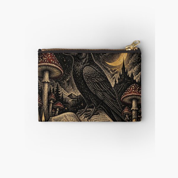 Item preview, The Watcher Raven Tarot Card Woodcut designed and sold by creativerooney.