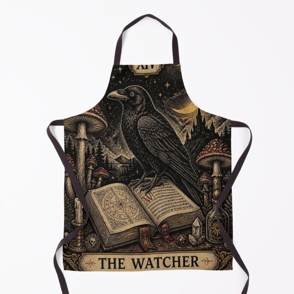Item preview, The Watcher Raven Tarot Card Woodcut designed and sold by creativerooney.