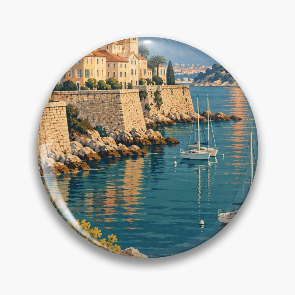 Item preview, Antibes France Travel Souvenir Midcentury Illustration designed and sold by VisualArtsOasis.