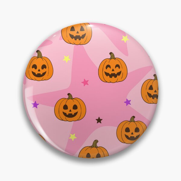 Item preview, Cute Smiling Pumpkins Halloween | Pink Purple Stars & Fun Pumpkin Pattern designed and sold by Uniquememorable.