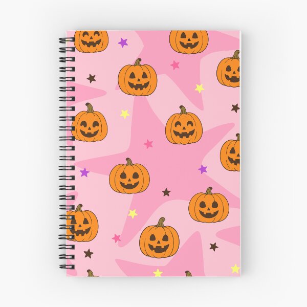 Item preview, Cute Smiling Pumpkins Halloween | Pink Purple Stars & Fun Pumpkin Pattern designed and sold by Uniquememorable.