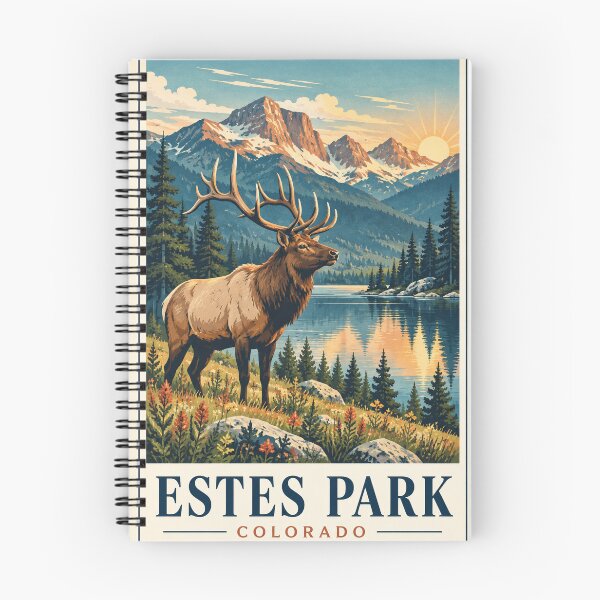 Item preview, Estes Park Colorado Travel Souvenir - Vintage Midcentury Scene designed and sold by VisualArtsOasis.