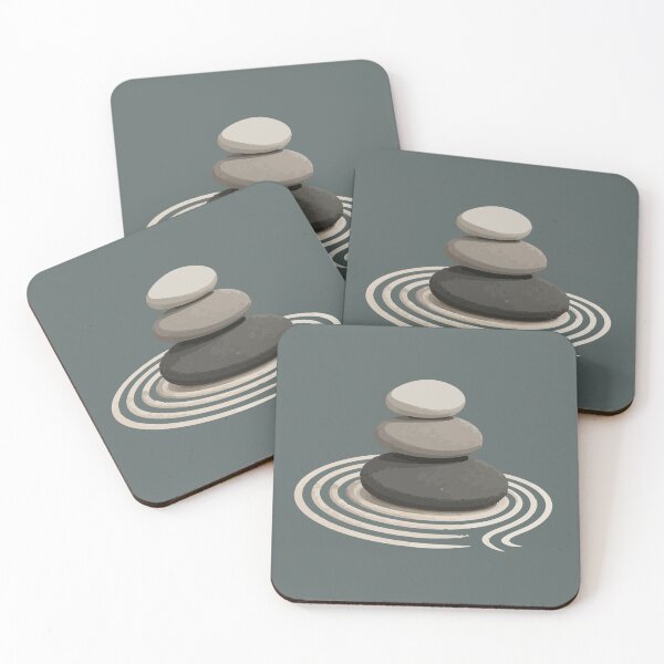 Item preview, Zen Stacked Stones in a Japanese Rock Garden designed and sold by SimplePoDesign.