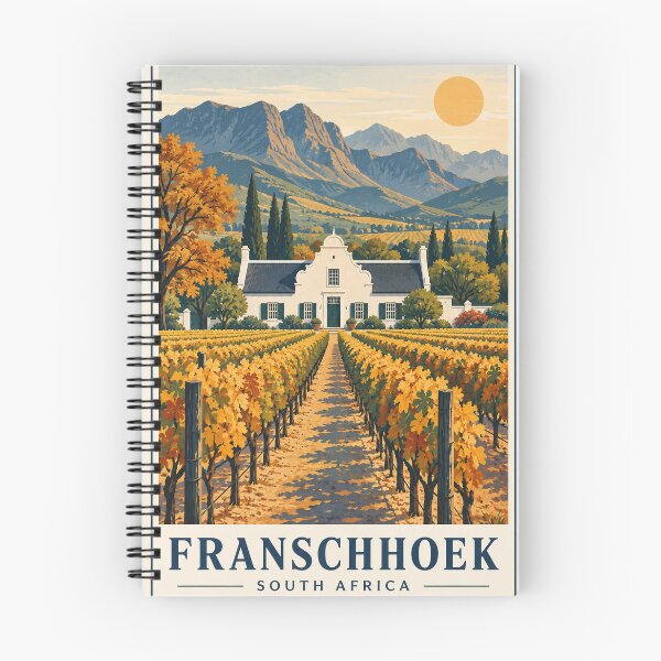 Item preview, Franschhoek South Africa Travel Souvenir - Midcentury Painted Art designed and sold by VisualArtsOasis.