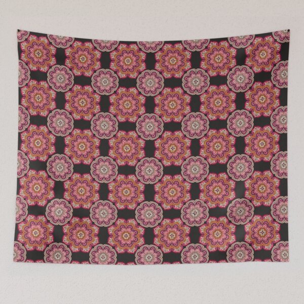 Item preview, Boho Floral Mandala Pattern – Pink & Coral Ornamental Folk Art designed and sold by Mousy17.
