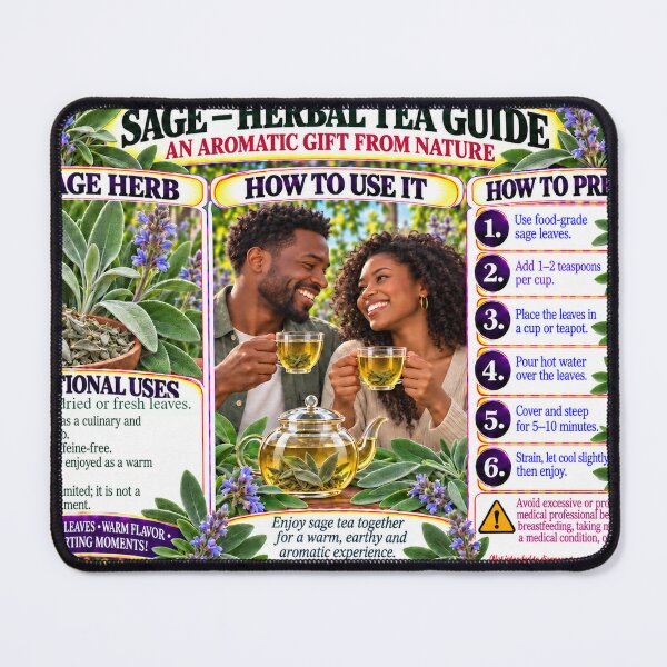 Item preview, Sage Herbal Tea Preparation Guide designed and sold by New Wave Artworks & Odds &Ends.
