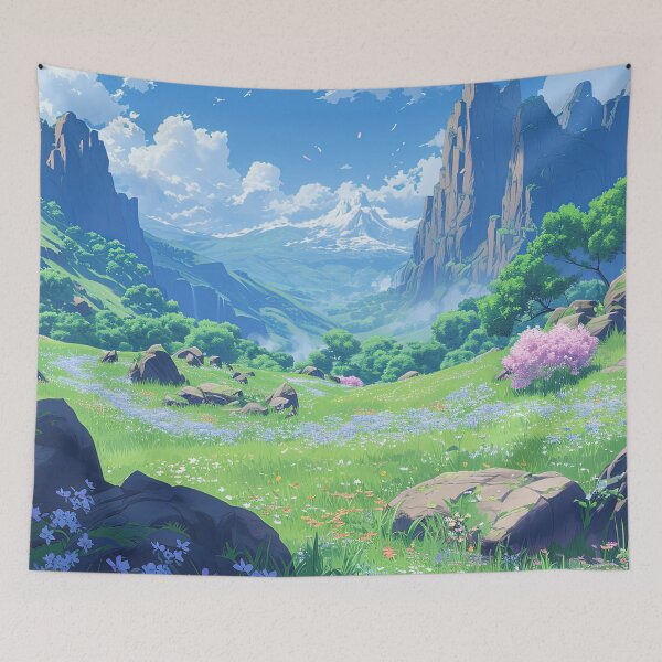 Item preview, Wildflower Valley Adventure | Anime Fantasy Landscape designed and sold by bella-rosa87.