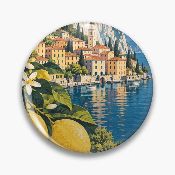 Item preview, Limone sul Garda Italy Travel Souvenir Midcentury Illustration designed and sold by VisualArtsOasis.