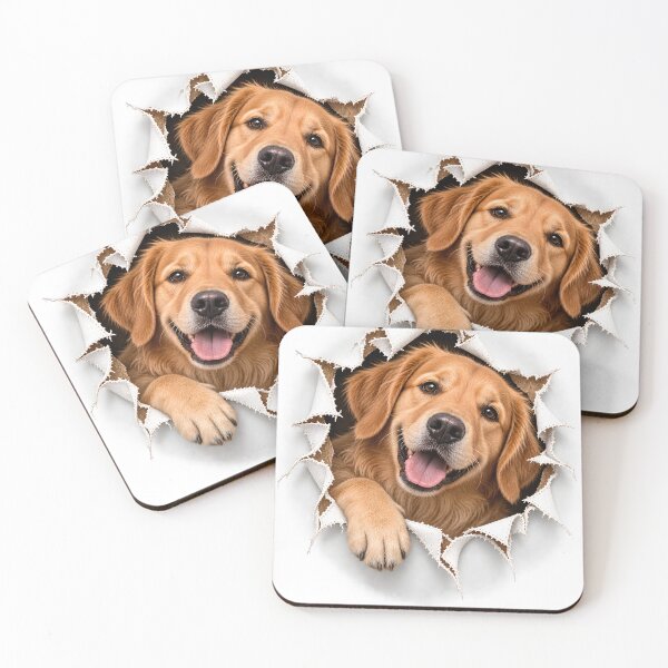 Item preview, Golden Retriever Popping Out 3D Effect Graphic designed and sold by TheVibeBottle.