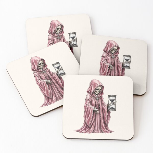 Item preview, Pink Grim Reaper with Hourglass – Gothic Death and Time designed and sold by SweetLilith.