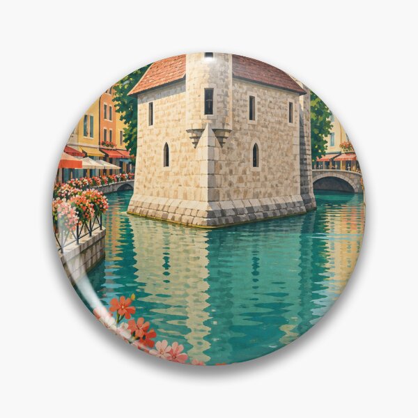 Item preview, Annecy France Travel Souvenir - Midcentury Painted Art designed and sold by VisualArtsOasis.