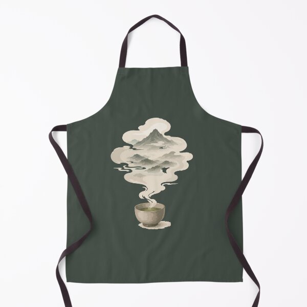 Item preview, Japanese Tea and Mountain Landscape Steam Illustration designed and sold by SimplePoDesign.