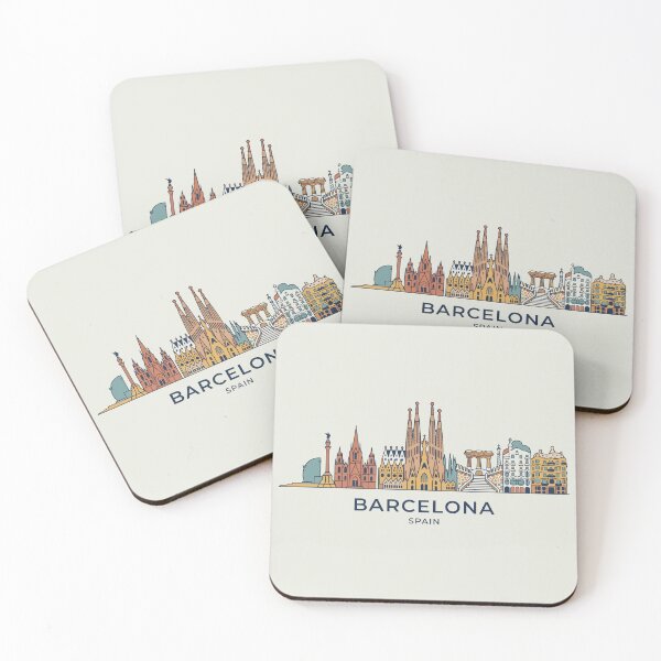 Item preview, Barcelona Skyline Spain Landmarks Architecture designed and sold by Amir Faysal.