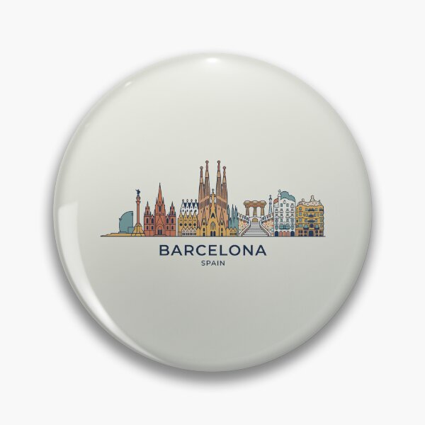 Item preview, Barcelona Skyline Spain Landmarks Architecture designed and sold by Amir Faysal.
