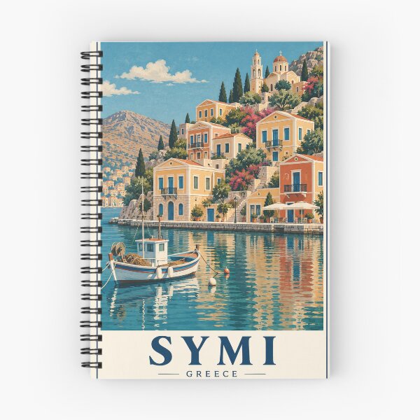 Item preview, Symi Greece Travel Souvenir Classic Midcentury Artwork designed and sold by VisualArtsOasis.