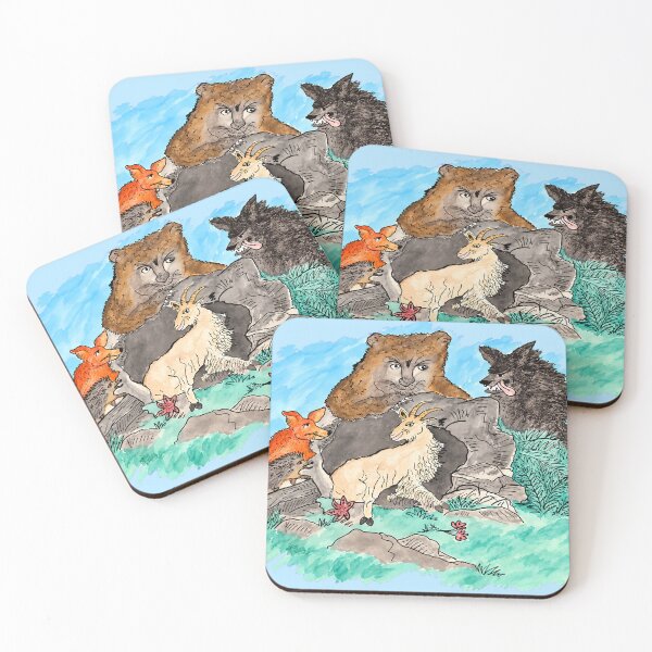 Item preview, Woodland Companions – Bear, Wolf, Fox, Goat & Hedgehog Art designed and sold by SVox.