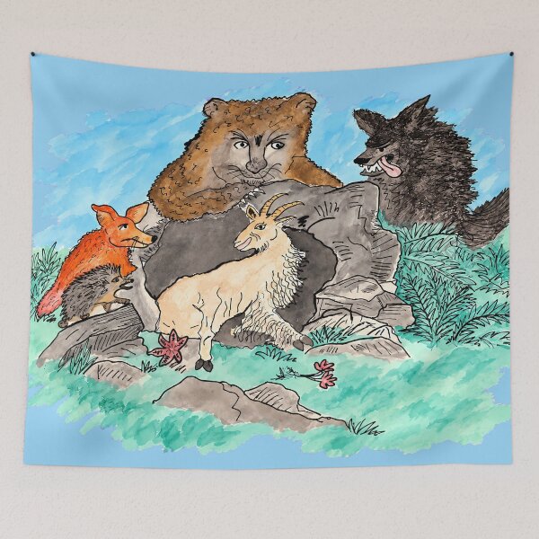 Item preview, Woodland Companions – Bear, Wolf, Fox, Goat & Hedgehog Art designed and sold by SVox.
